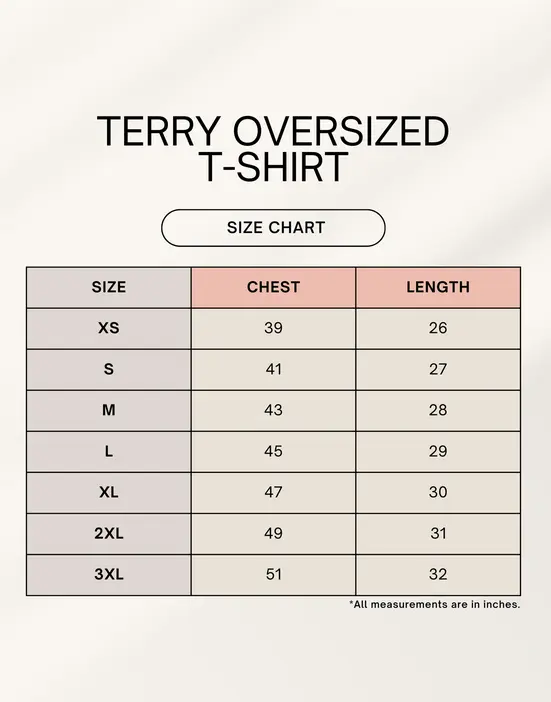 Unisex Terry Oversized Tee Size Chart.webp