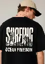Unisex Surfing Ocean Freedom Wave Graphic Oversized T-shirt