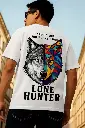 Lone Hunter Desert Track Tee – Oversized Unisex Graphic