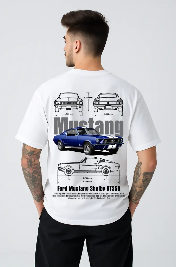 Oversized Graphic Tee – Shelby GT350 Blueprint Edition
