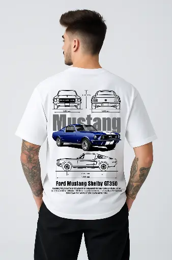 Oversized Graphic Tee – Shelby GT350 Blueprint Edition